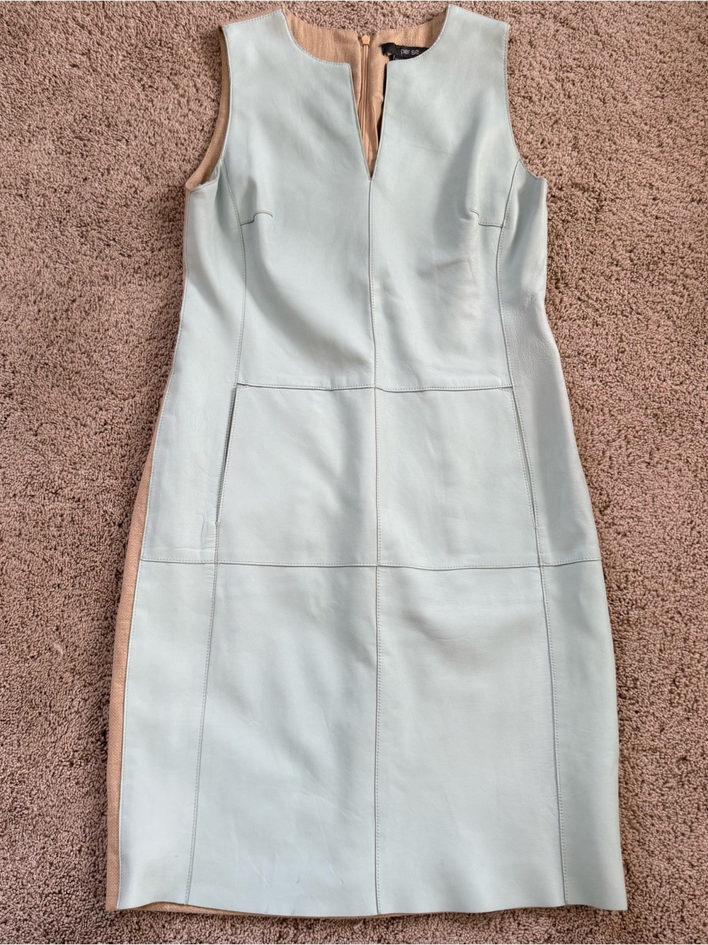Per Se Leather Sheath Dress 4 - Picture 1 of 11